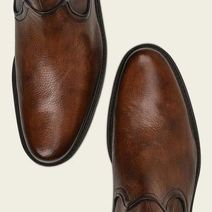 Cuadra Men's Deer Leather Round Toe Boot, Almond