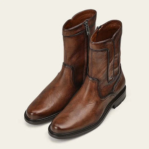 Cuadra Men's Deer Leather Round Toe Boot, Almond