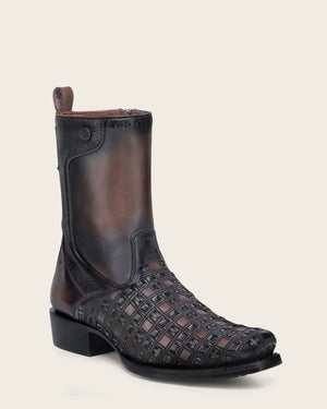 Cuadra Men's Bovine Narrow Square Toe Zipper Boot, Brown