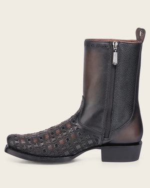 Cuadra Men's Bovine Narrow Square Toe Zipper Boot, Brown