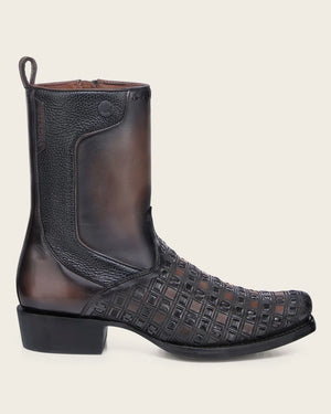 Cuadra Men's Bovine Narrow Square Toe Zipper Boot, Brown