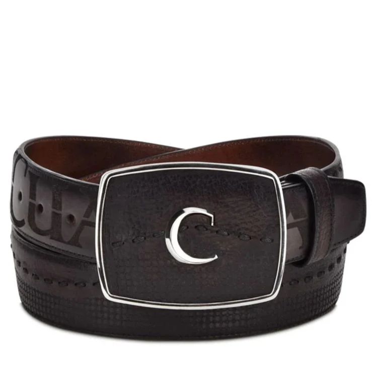 Cuadra Men's Deer Leather Belt, Grey