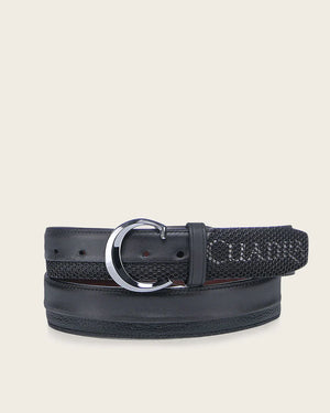 Cuadra Men's Bovine Leather Belt, Black