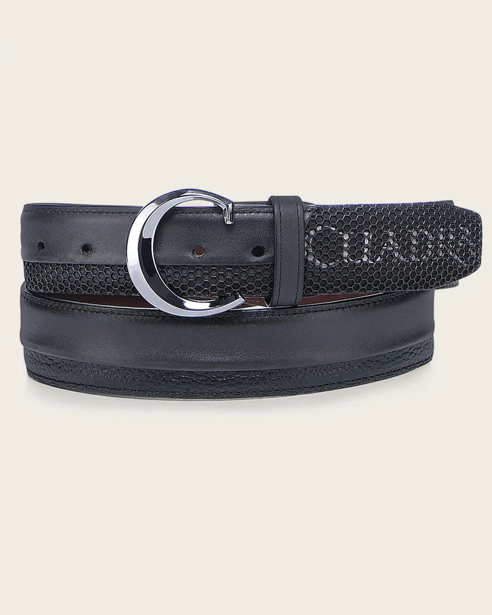 Cuadra Men's Bovine Leather Belt, Black