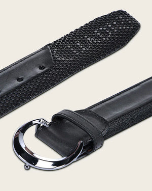 Cuadra Men's Bovine Leather Belt, Black