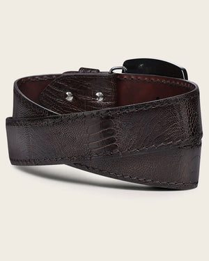 Cuadra Men's Ostrich Leg Leather Belt, Brown