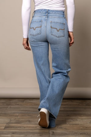 Kimes Ranch Women's Zoey High Rise Wide Leg Jeans - Light Wash