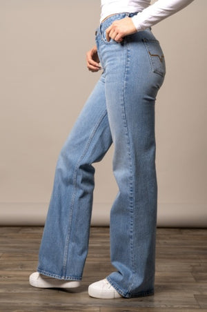 Kimes Ranch Women's Zoey High Rise Wide Leg Jeans - Light Wash