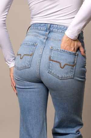 Kimes Ranch Women's Zoey High Rise Wide Leg Jeans - Light Wash