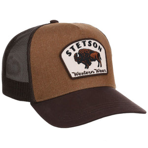 Stetson Bison Patch Trucker Cap, Brown