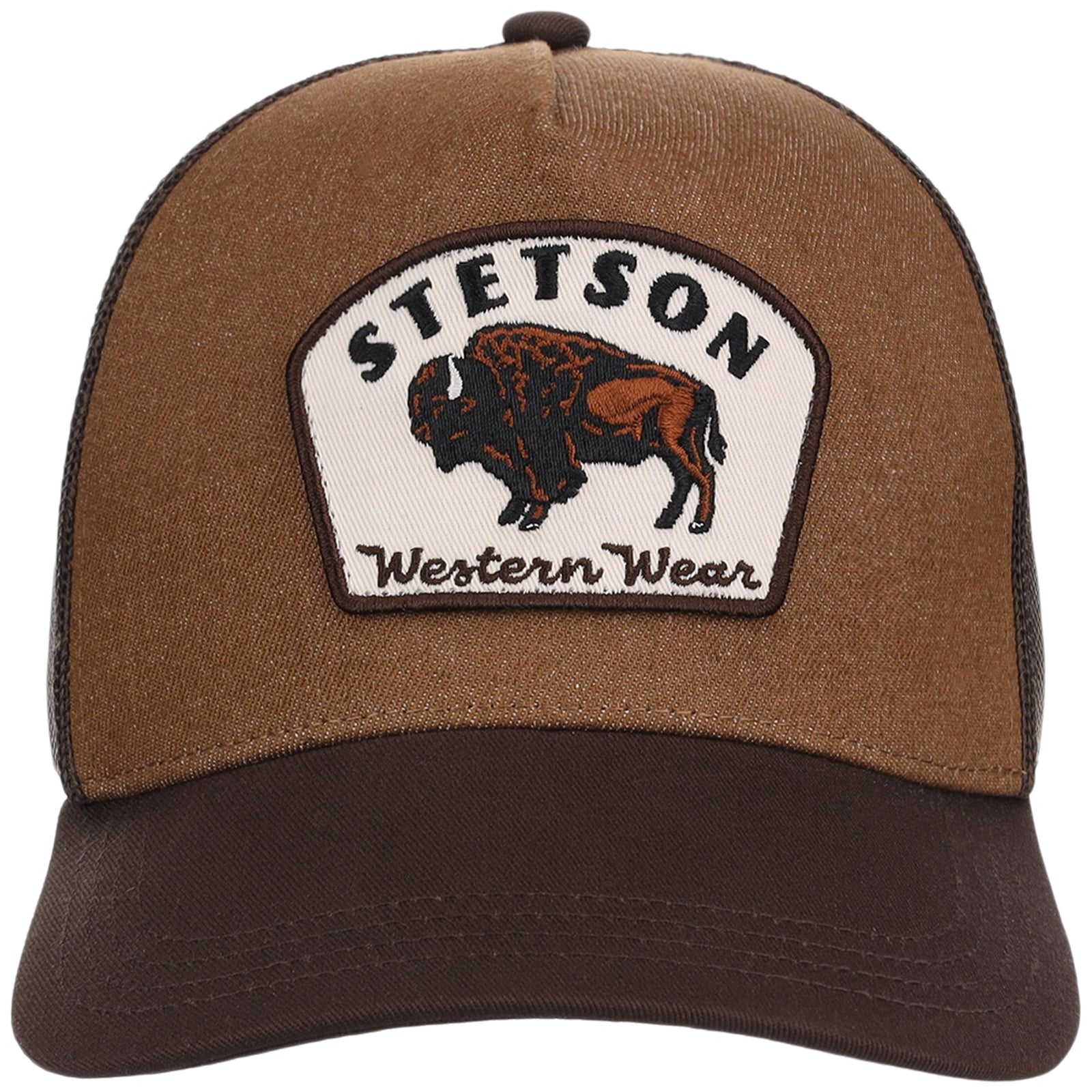 Stetson Bison Patch Trucker Cap, Brown