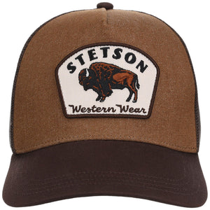 Stetson Bison Patch Trucker Cap, Brown