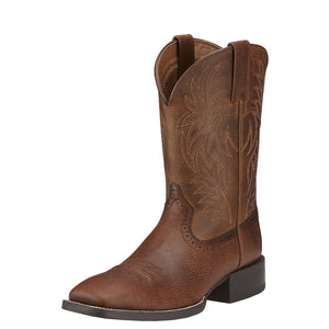 Ariat Men's Sport Wide Square Toe Cowboy Boot, Fiddle Brown