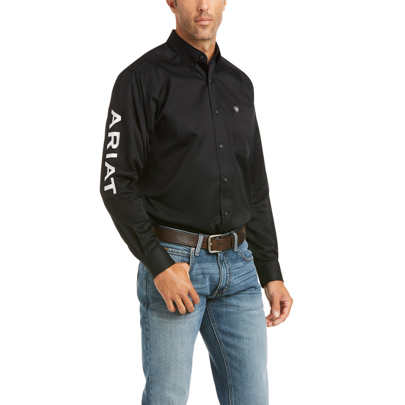Ariat Men's Team Logo Twill Long Sleeve Shirt, Black