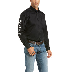 Ariat Men's Team Logo Twill Classic & Fitted Fit Shirt, Black/White