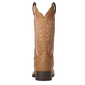Ariat Women's Hybrid Rancher Waterproof Western Boot, Pebbled Tan