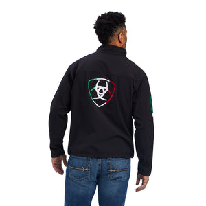 Ariat Men's New Team Softshell Brand Jacket Mexico, Black