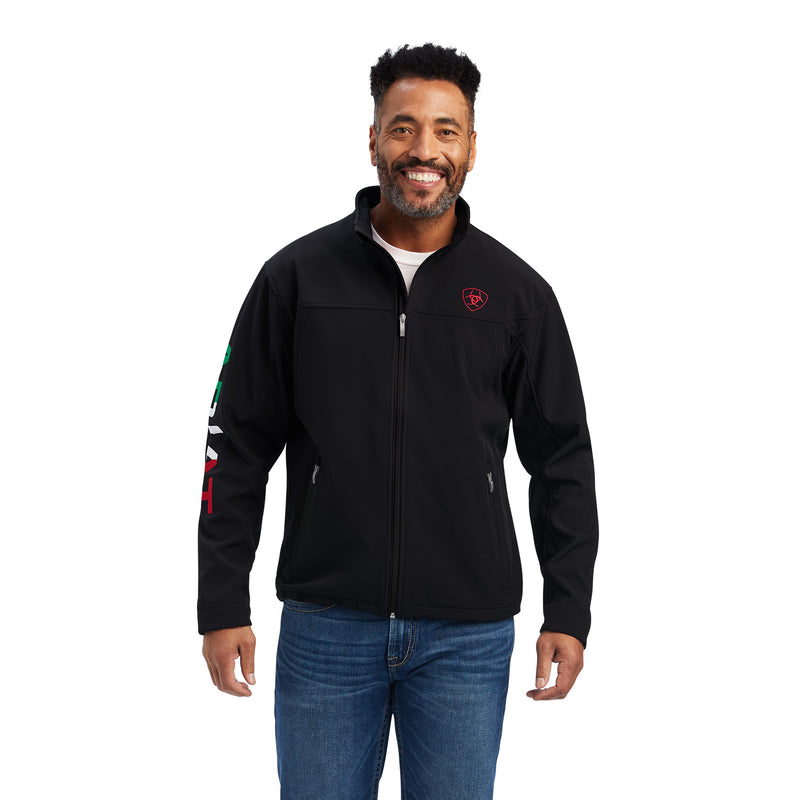 Ariat Men's New Team Softshell Brand Jacket Mexico, Black