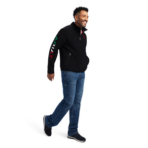 Ariat Men's New Team Softshell Brand Jacket Mexico, Black