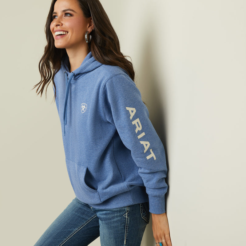 Ariat Women s Ariat Logo Hoodie Blue Heather Mora s Jeans