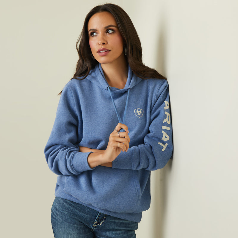 Ariat Women's Ariat Logo Hoodie, Blue Heather