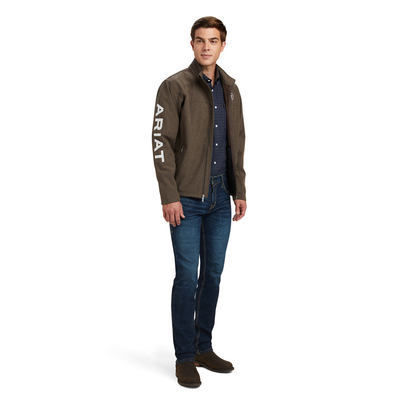 Ariat Men's New Team Softshell Jacket, Banyan Bark Heather