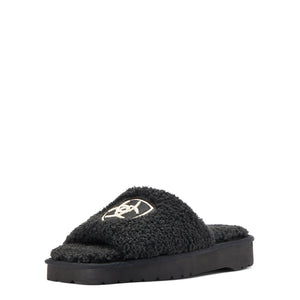 Ariat Women's Cozy Slide Slipper, Fuzzy Black