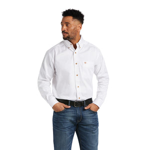 White Fitted Long Sleeve Shirt, Tops