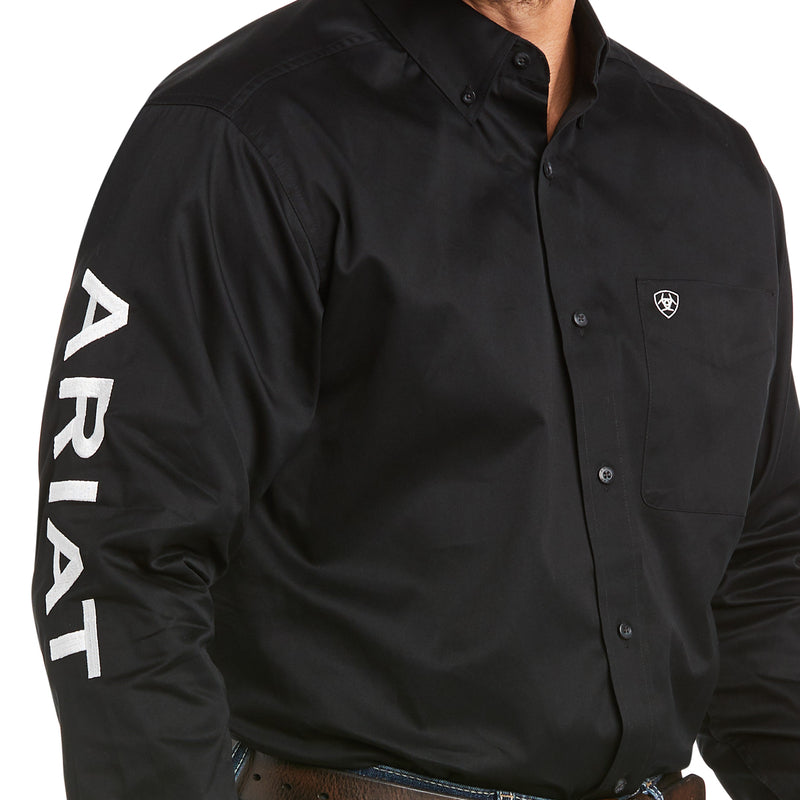 Ariat Men's Team Logo Twill Long Sleeve Shirt, Black