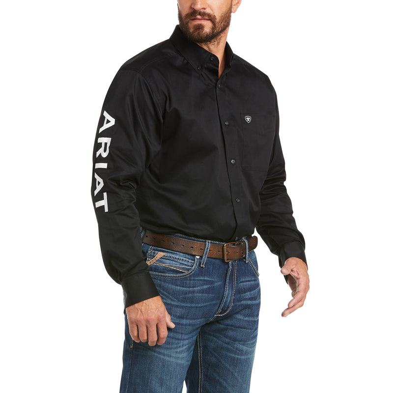 Ariat Men's Team Logo Twill Long Sleeve Shirt, Black