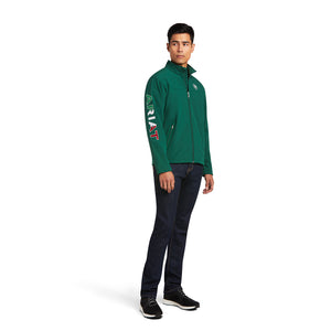 Ariat Men's New Team Softshell Mexico Jacket, Green SKU# 10039459