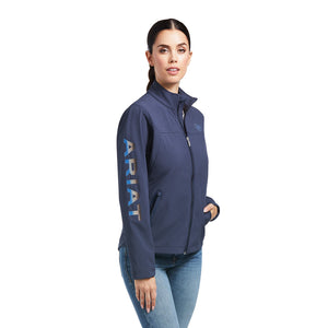 SKU# 10039365  Ariat Women's New Team Softshell Jacket Blue Nights/Desert Dusk Serape, Blue