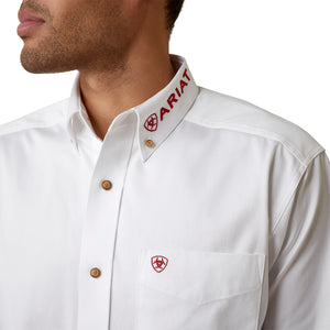 Ariat Men's Team Logo Twill Classic Long Sleeve Mexico, White