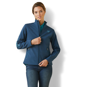 Ariat Women's New Team Softshell Jacket Deep Petroleum, Blue