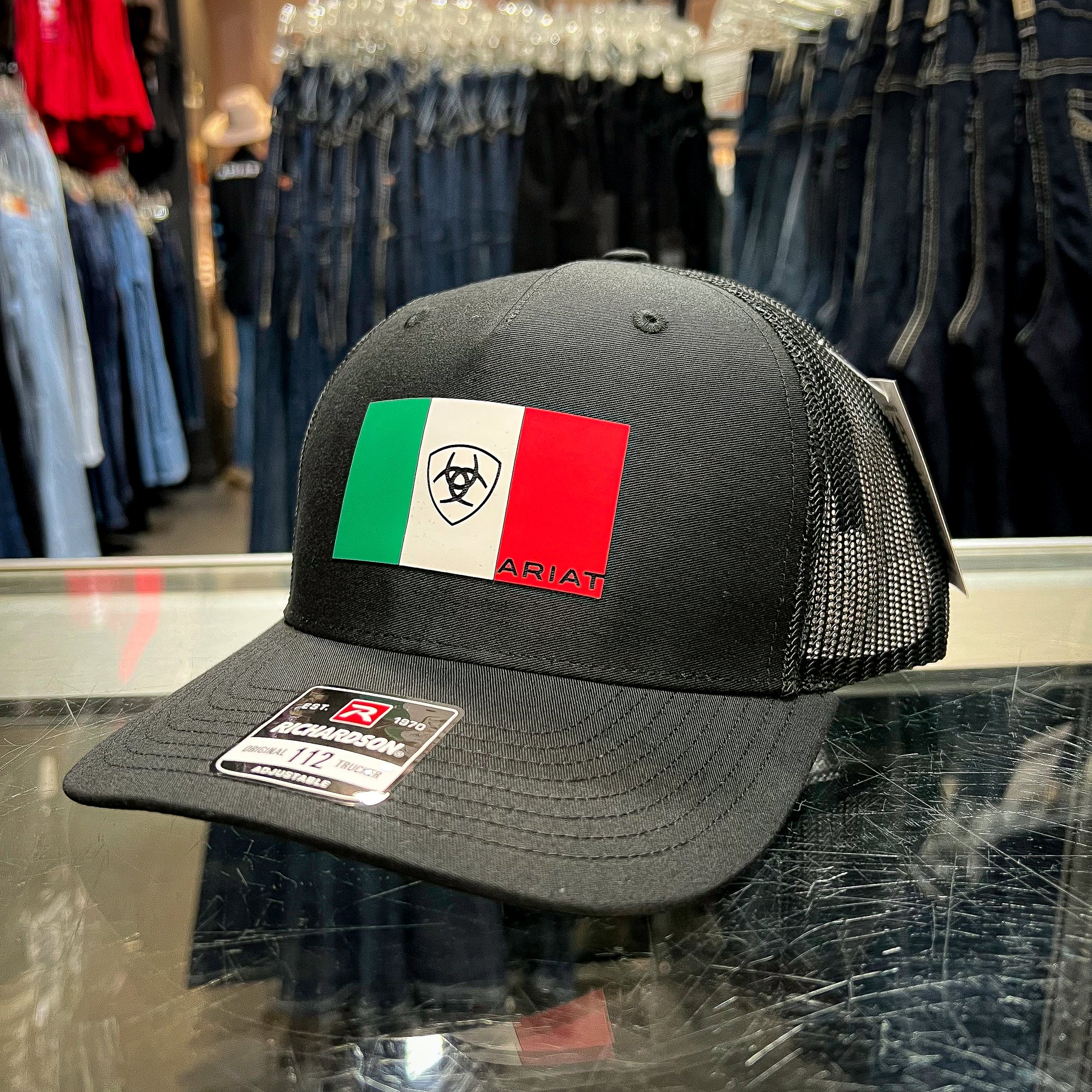 Ariat Men's R112 Mexico Flag Black Snapback Cap