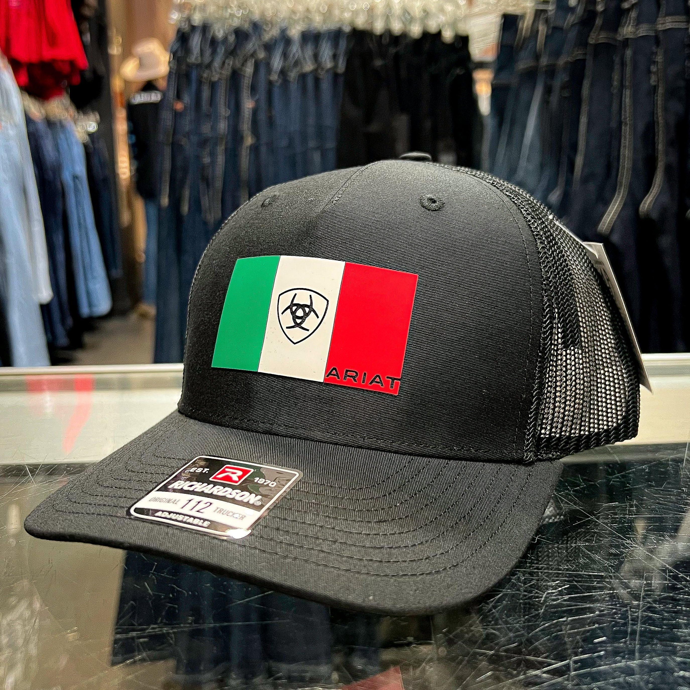 Ariat Men's R112 Mexico Flag Black Snapback Cap - Mora's Jeans