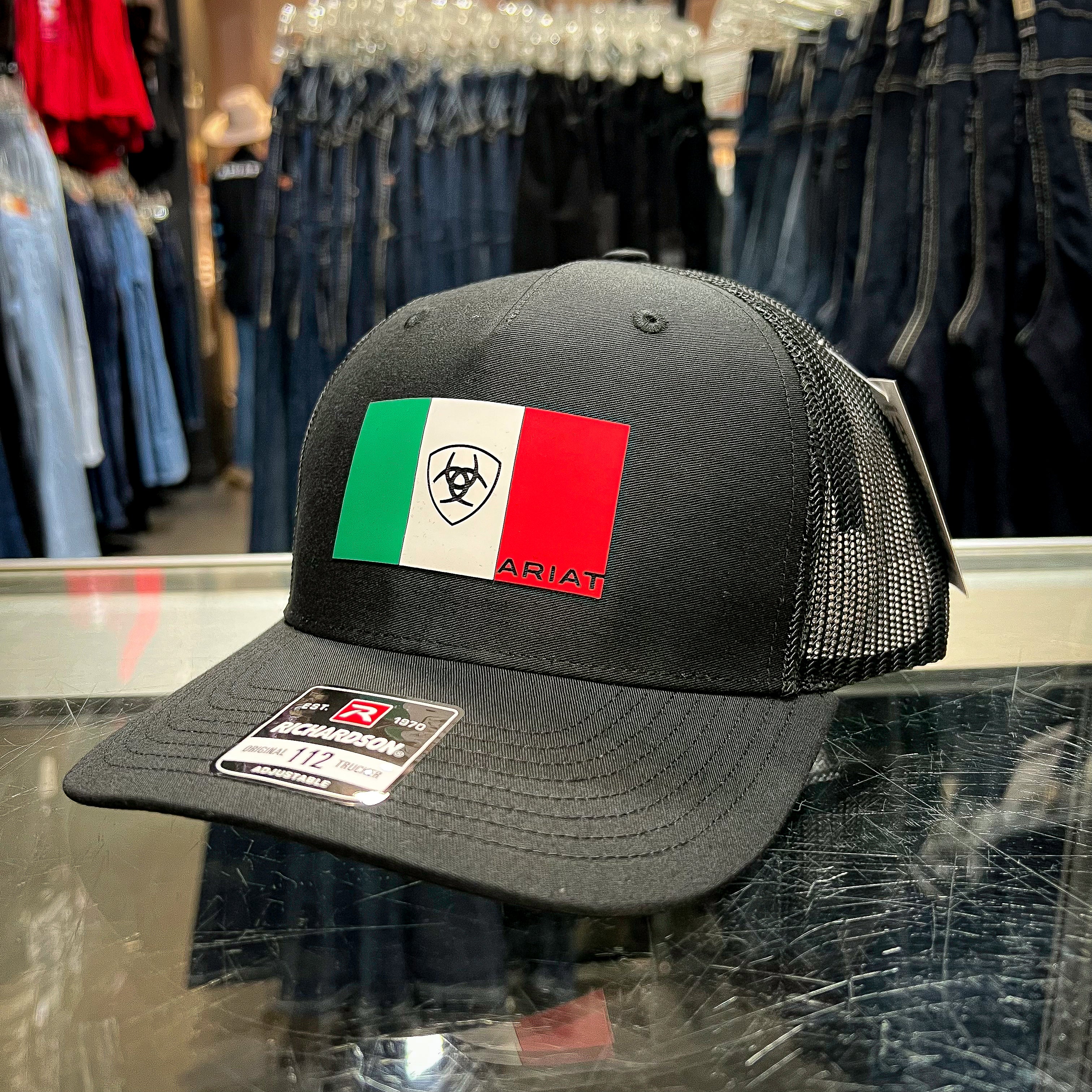 Ariat Men's R112 Mexico Flag Black Snapback Cap - Mora's Jeans