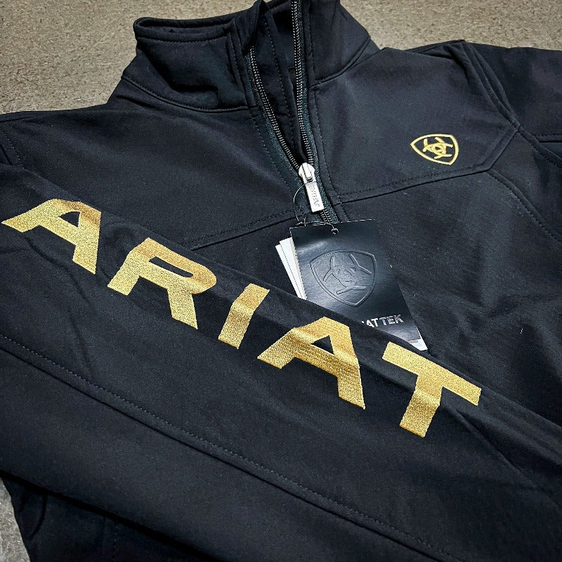 Ariat Youth New Team Softshell Brand Jacket, Black|Gold